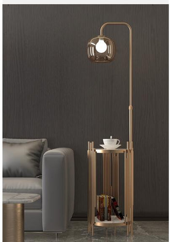 Nordic floor lamp living room bedroom bedside luxury creative high-grade glass desktop coffee table sofa side vertical table lam
