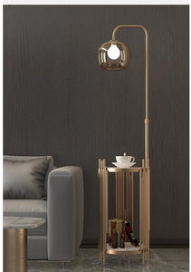 Nordic floor lamp living room bedroom bedside luxury creative high-grade glass desktop coffee table sofa side vertical table lam