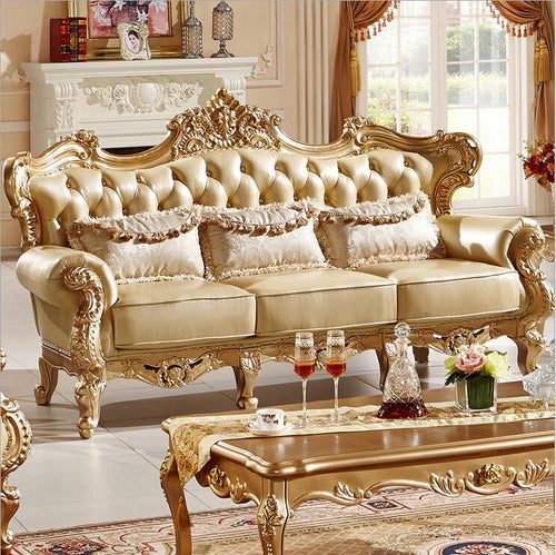 living room modern leather sofa European sectional sofa set p10077